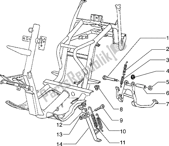 Todas las partes para Soporte Central de Piaggio Hexagon 150 1994