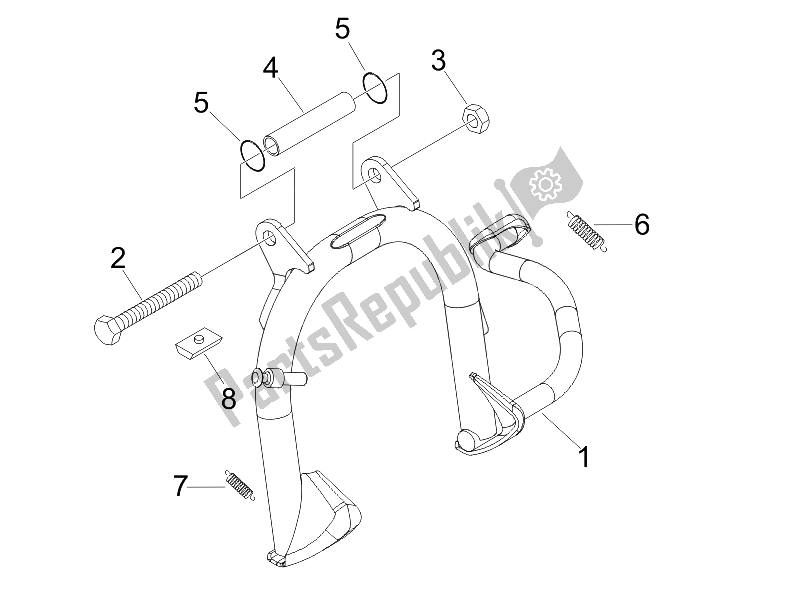 Toutes les pièces pour le Des Stands du Piaggio FLY 100 4T 2008