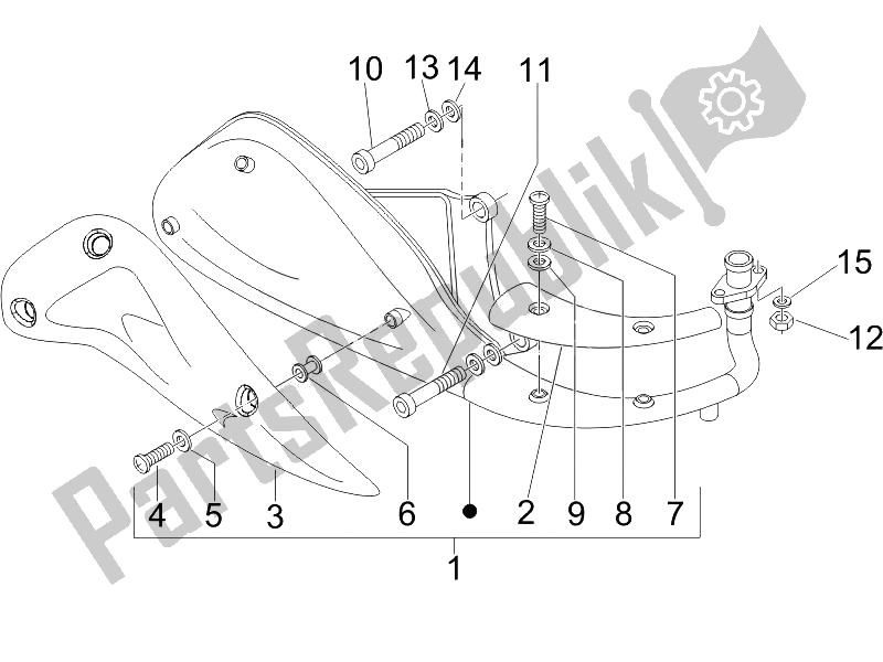 Toutes les pièces pour le Silencieux du Piaggio Liberty 125 4T PTT E3 A 2007