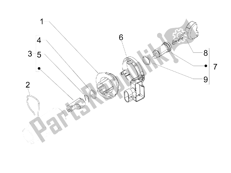 Toutes les pièces pour le Serrures du Piaggio Liberty 150 4T E3 2008