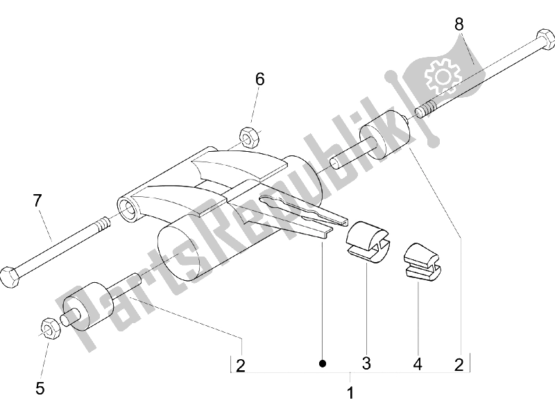 Tutte le parti per il Braccio Oscillante del Piaggio ZIP 50 SP Euro 2 2006