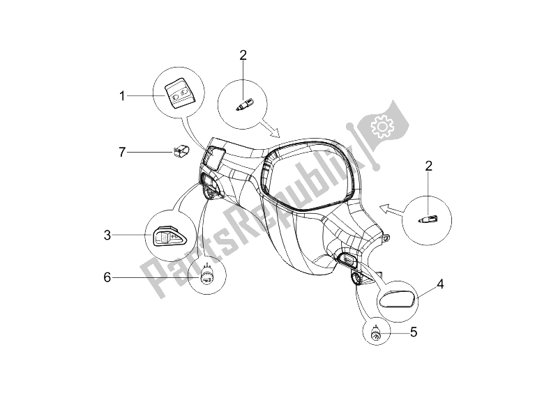 Tutte le parti per il Selettori - Interruttori - Pulsanti del Piaggio Liberty 200 4T Sport E3 2006