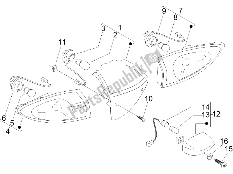 Toutes les pièces pour le Phares Arrière - Clignotants du Piaggio FLY 125 4T 2006