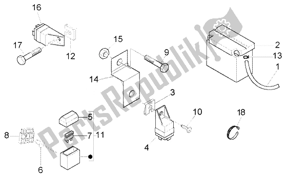 Toutes les pièces pour le Appareil électrique (3) du Piaggio Liberty 125 Leader RST 2007