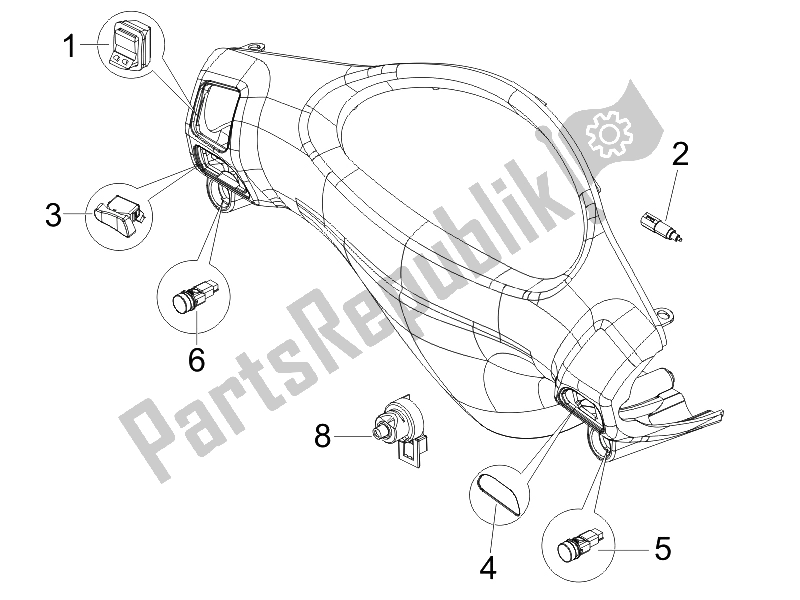 Toutes les pièces pour le Sélecteurs - Interrupteurs - Boutons du Piaggio FLY 125 4T 2006