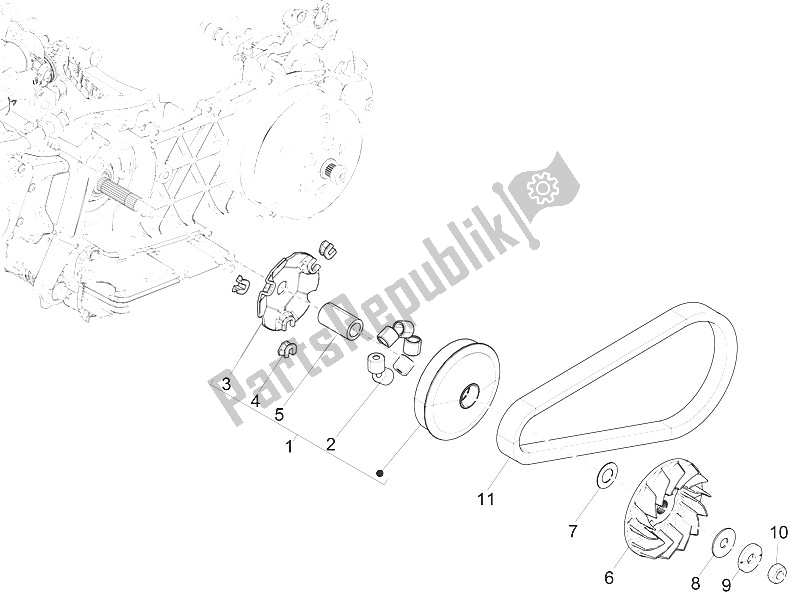 All parts for the Driving Pulley of the Piaggio Medley 125 4T IE ABS 2016