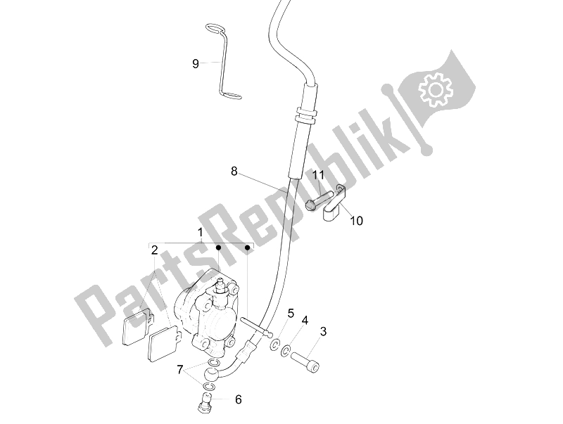 All parts for the Brakes Pipes - Calipers of the Piaggio Liberty 125 4T Delivery E3 2009