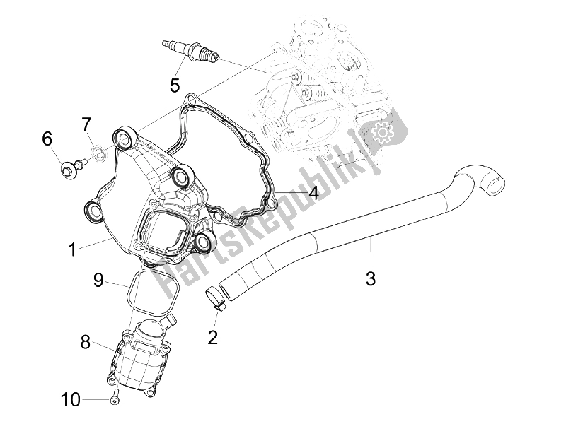 Tutte le parti per il Coperchio Della Testata del Piaggio X7 125 IE Euro 3 2009