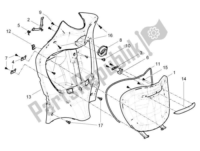 Toutes les pièces pour le Boîte à Gants Avant - Panneau De Protection Des Genoux du Piaggio Liberty 50 4T Delivery 2006