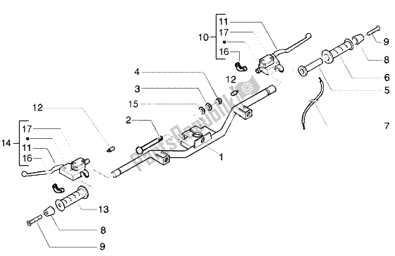 Toutes les pièces pour le Guidon - Pompe De Frein du Piaggio Beverly 125 RST 2004