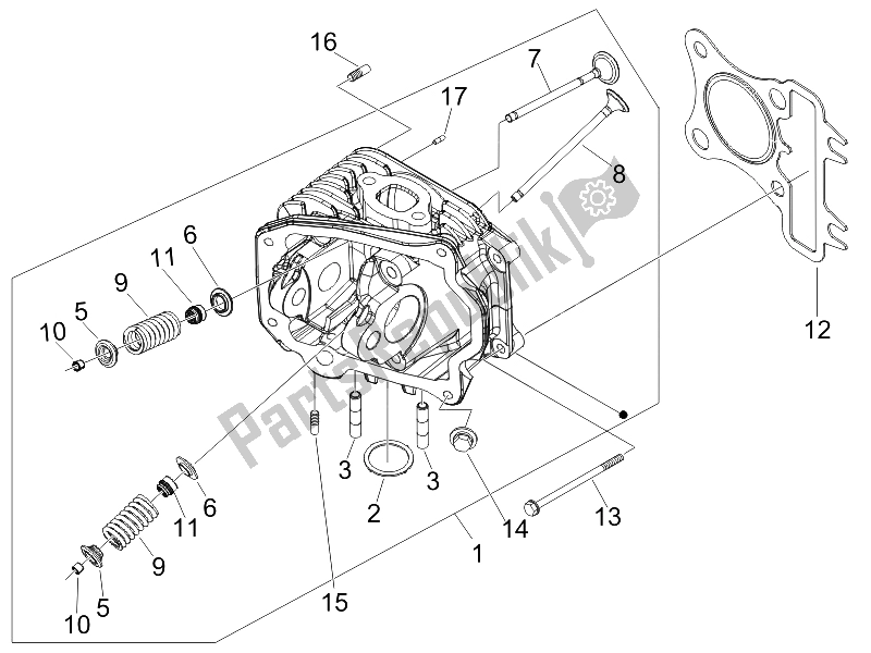 Toutes les pièces pour le Unité De Tête - Valve du Piaggio Liberty 125 4T 2006