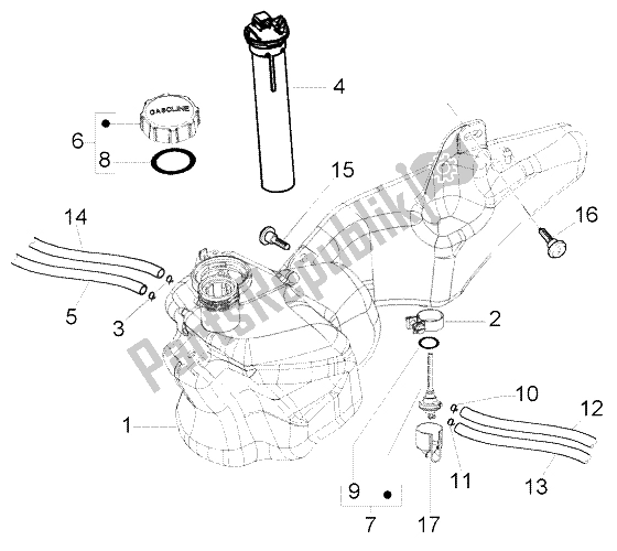 Toutes les pièces pour le Réservoir D'essence du Piaggio Liberty 50 2T RST PTT AU D 2004