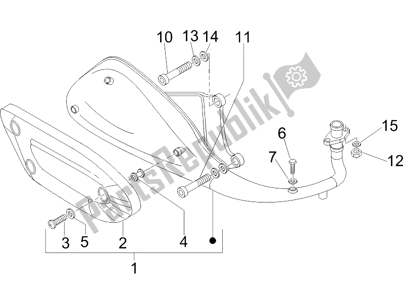 All parts for the Silencer of the Piaggio FLY 150 4T 2006