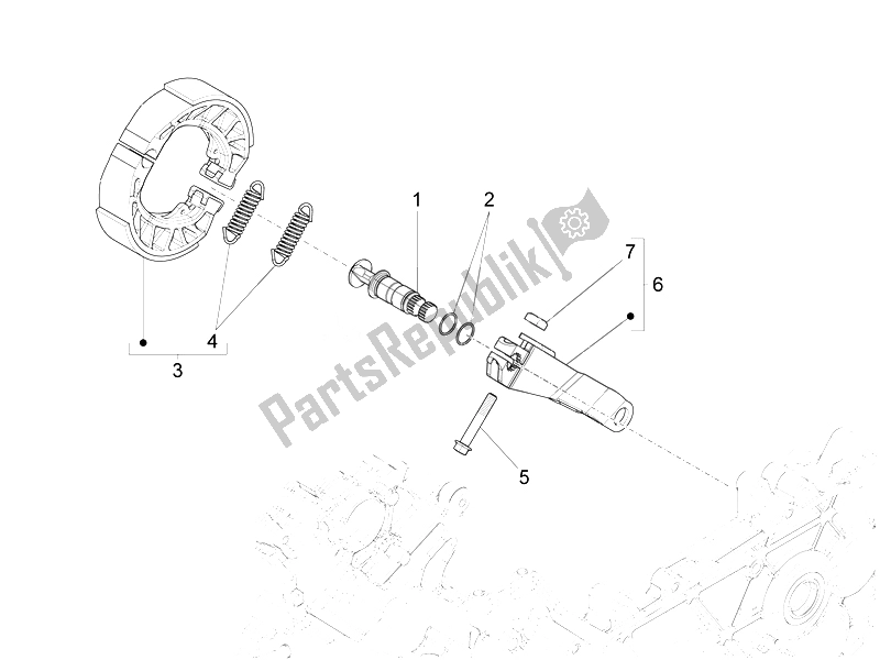 Toutes les pièces pour le Frein Arrière - Mâchoire De Frein du Piaggio FLY 125 4T 3V IE E3 DT 2014