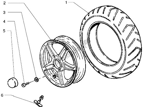 Toutes les pièces pour le Roue Avant du Piaggio Hexagon GTX 180 1999