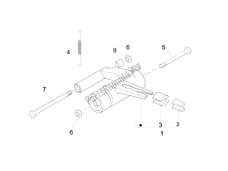 All parts for the Swinging Arm of the Piaggio Liberty 50 4T Delivery 2010