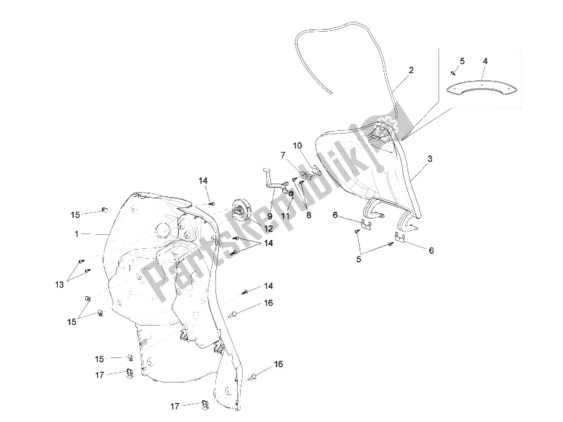 Todas las partes para Guantera Frontal - Panel De Rodilleras de Piaggio Liberty 150 4T 2V IE E3 Vietnam 2011