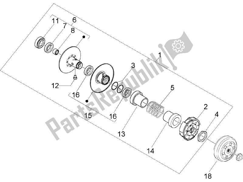 Toutes les pièces pour le Poulie Menée du Piaggio ZIP 50 SP Euro 2 2006