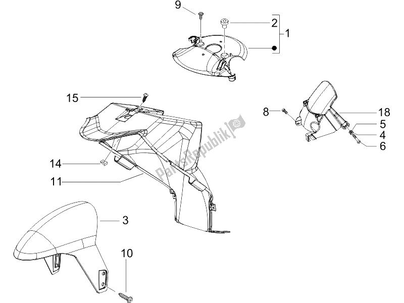 Tutte le parti per il Passaruota - Parafango del Piaggio NRG Power Pure JET 50 2005