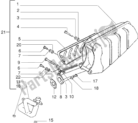 All parts for the Silencer of the Piaggio Free Pptt 50 1995