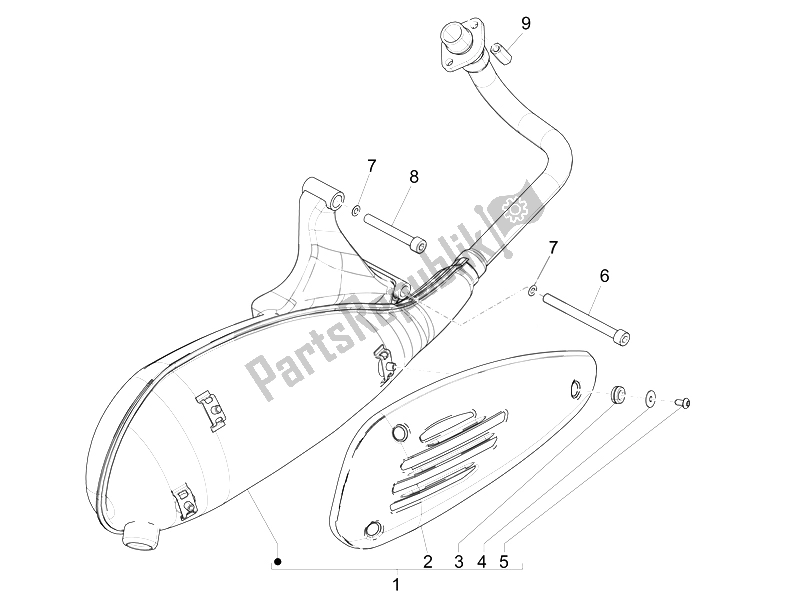 Todas las partes para Silenciador de Piaggio Liberty 50 4T Delivery 2010