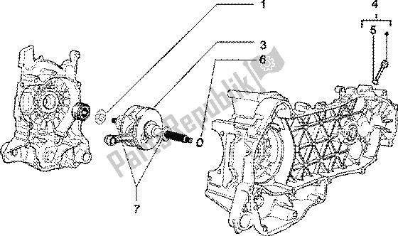 All parts for the Crankshaft of the Piaggio ZIP 125 4T 2000