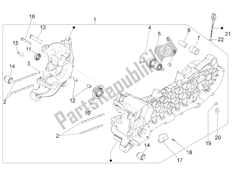 Toutes les pièces pour le Carter du Piaggio ZIP 100 4T 2006