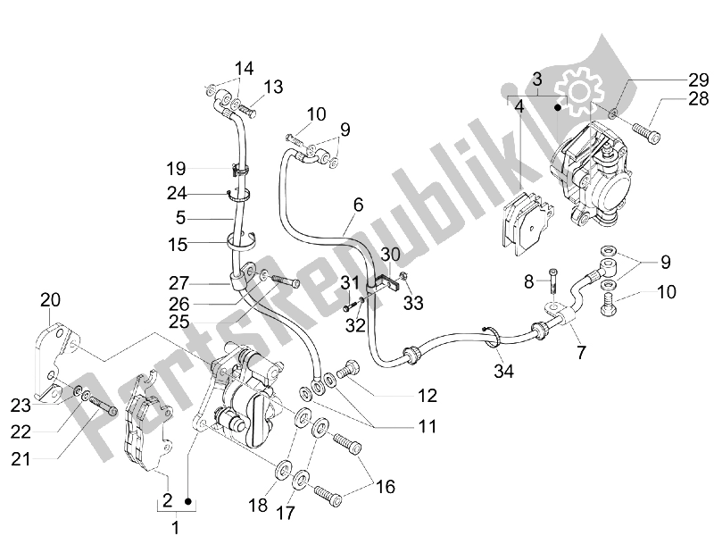 Toutes les pièces pour le Tuyaux De Freins - étriers du Piaggio X7 250 IE Euro 3 2008