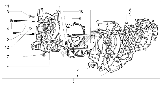 Todas las partes para Caja Del Cigüeñal de Piaggio X9 200 Evolution 2004