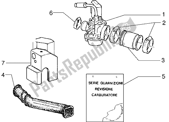 Alle onderdelen voor de Carburateur van de Piaggio Diesis 50 2004