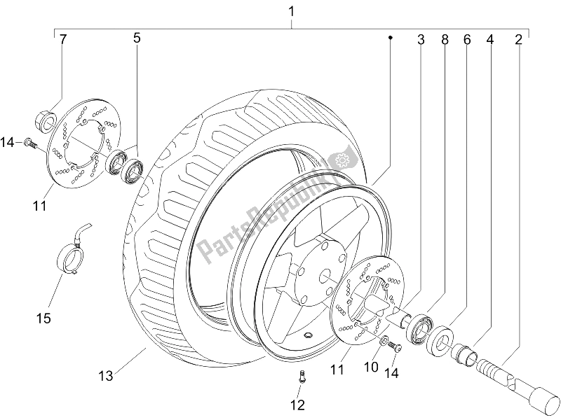 Toutes les pièces pour le Roue Avant du Piaggio X9 250 Evolution 2006