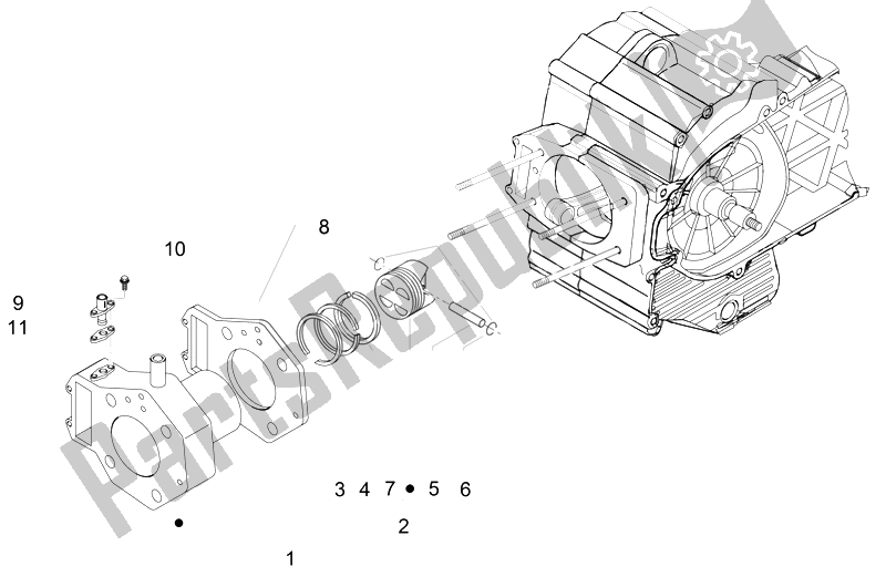 All parts for the Cylinder-piston-wrist Pin Unit of the Piaggio MP3 500 LT Sport 2014