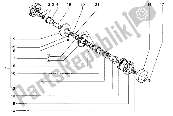 Todas las partes para Polea Conducida de Piaggio Hexagon LXT 180 1998