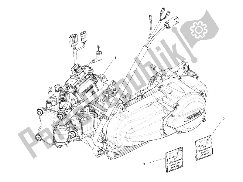 Todas las partes para Ensamblaje Del Motor de Piaggio MP3 300 4T 4V IE ERL Ibrido 2010