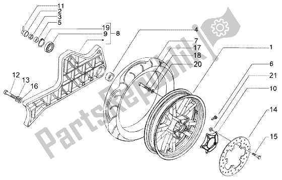 Todas las partes para Rueda Trasera de Piaggio BV 200 U S A 2005