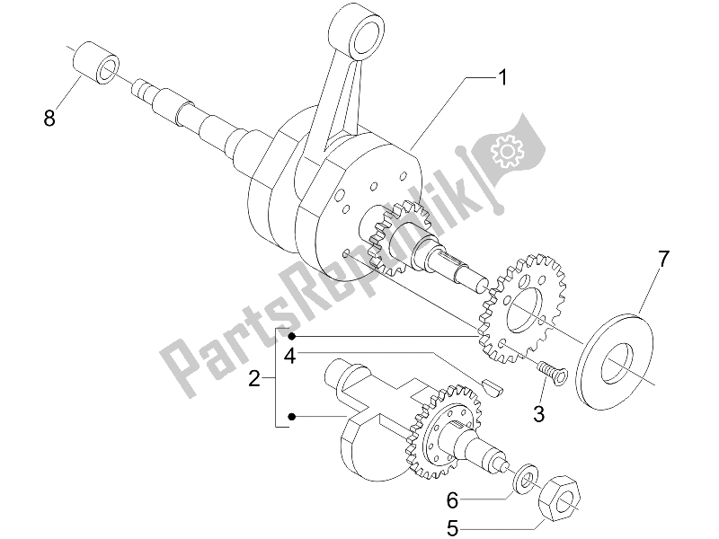 Tutte le parti per il Albero A Gomiti del Piaggio MP3 400 IE MIC 2008