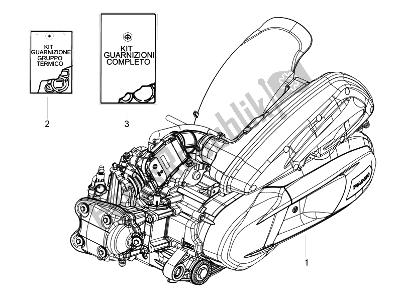 Todas las partes para Ensamblaje Del Motor de Piaggio Beverly 350 4T 4V IE E3 Sport Touring 2014