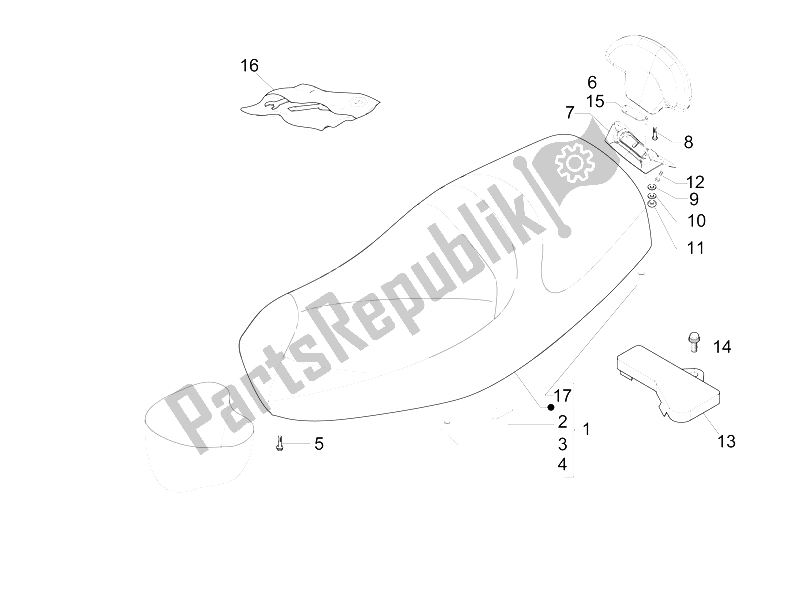 Todas las partes para Silla De Montar / Asientos de Piaggio MP3 125 Ibrido 2009