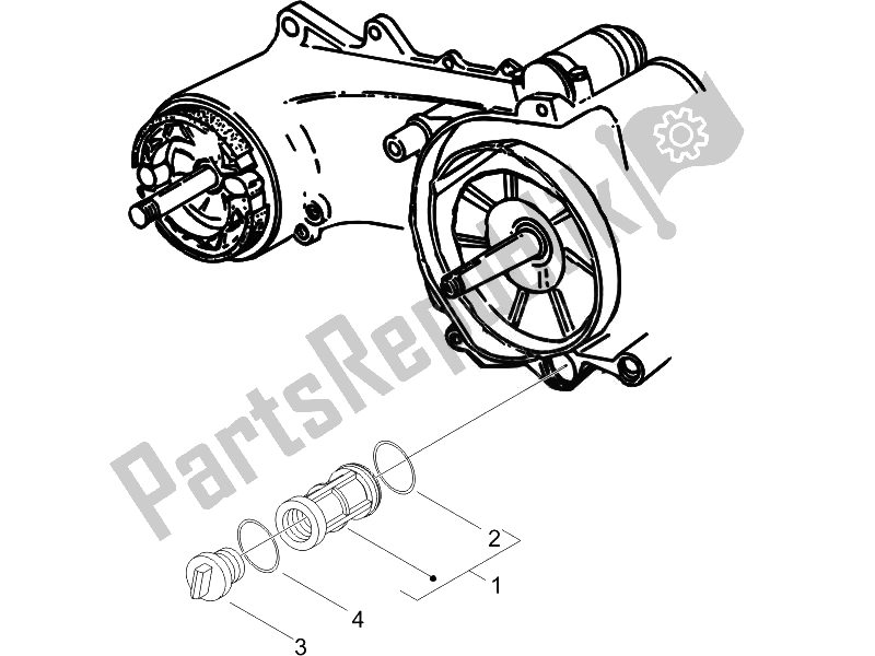 All parts for the Flywheel Magneto Cover - Oil Filter of the Piaggio Liberty 50 4T PTT D 2007