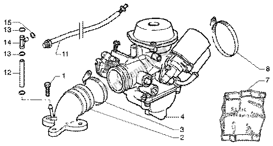 Toutes les pièces pour le Carburateur du Piaggio Super Hexagon GTX 125 2003