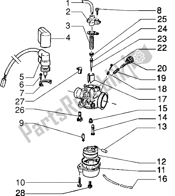 All parts for the Carburettor (2) of the Piaggio NRG MC3 50 2002