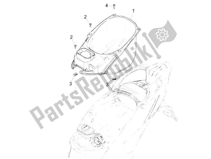 All parts for the Helmet Huosing - Undersaddle of the Piaggio Liberty 125 Iget 4T 3V IE ABS EU 2015