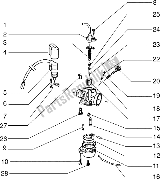 Toutes les pièces pour le Carburateur (2) du Piaggio ZIP RST 50 1996