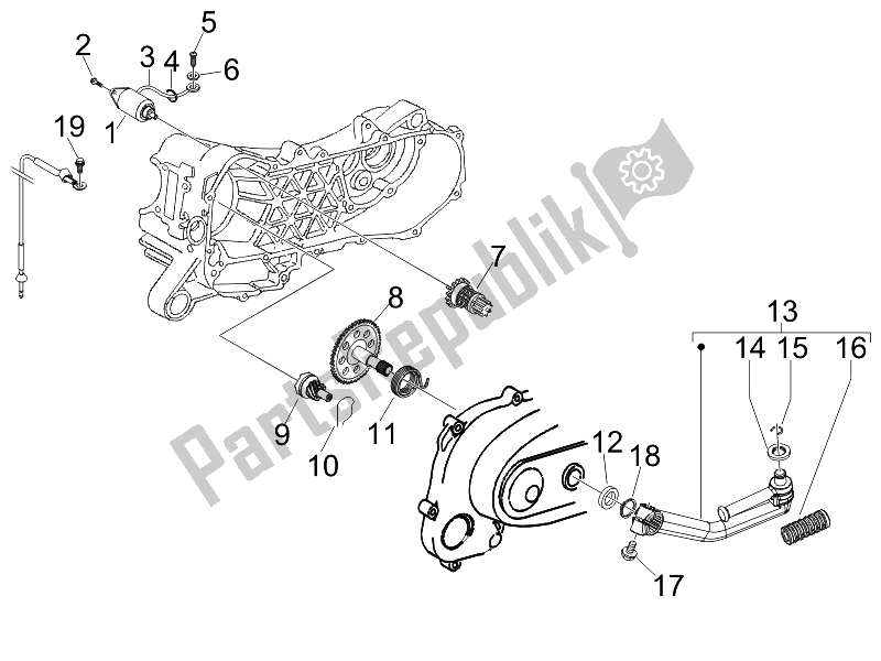 Wszystkie części do Stater - Rozrusznik Elektryczny Piaggio FLY 50 4T USA 2007