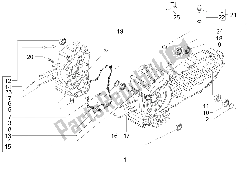 Toutes les pièces pour le Carter du Piaggio Beverly 400 IE Tourer E3 2008