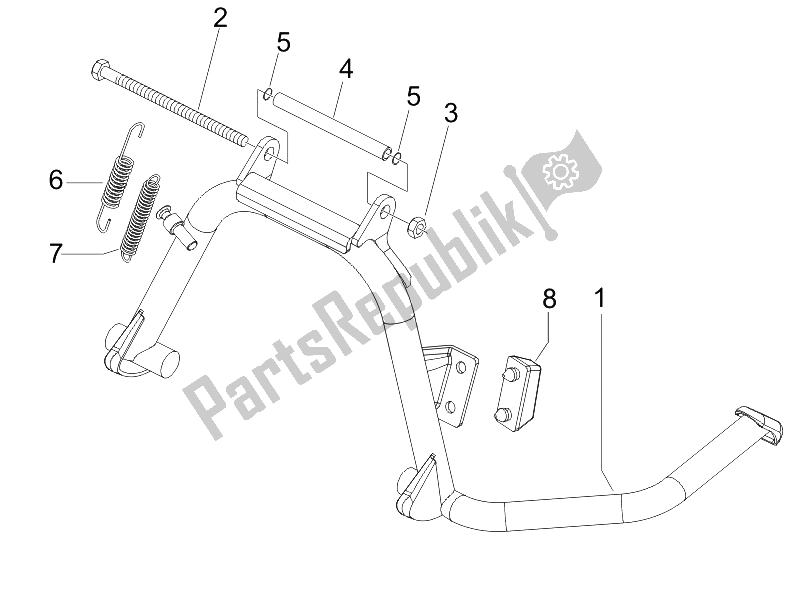 All parts for the Stand/s of the Piaggio Liberty 150 4T Sport E3 2008