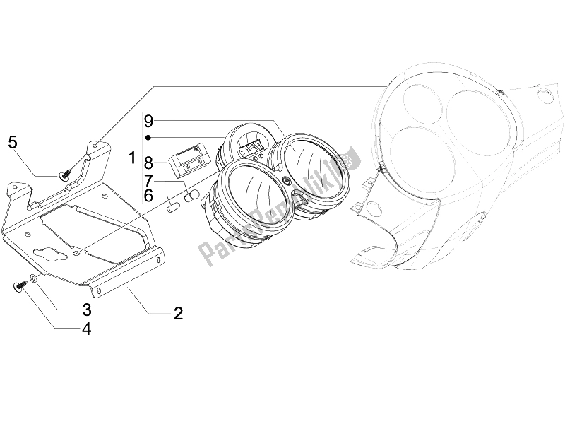 Todas las partes para Tablero Combinado De Medidor de Piaggio Carnaby 200 4T E3 2007