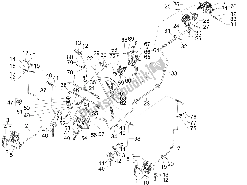 Todas las partes para Tubos De Frenos - Pinzas de Piaggio MP3 125 Ibrido 2009