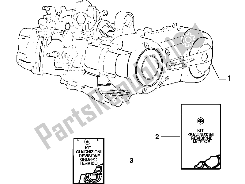 Tutte le parti per il Motore, Assemblaggio del Piaggio Beverly 500 Cruiser E3 2007