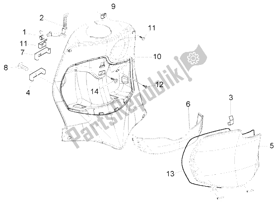 Toutes les pièces pour le Boîte à Gants Avant du Piaggio FLY 150 4T 2004